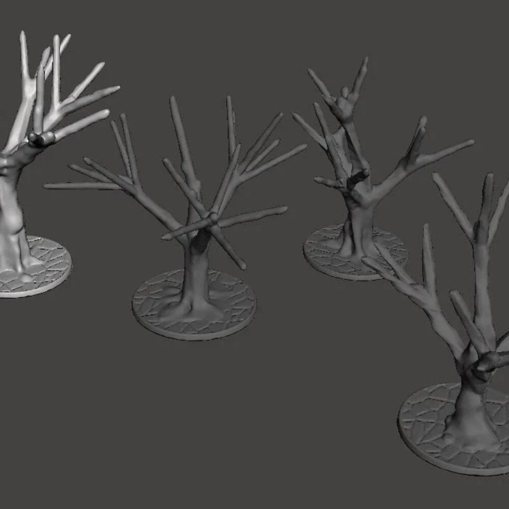 Pack of 4 Trees for Warhammer 40K, Trains Sets D&D